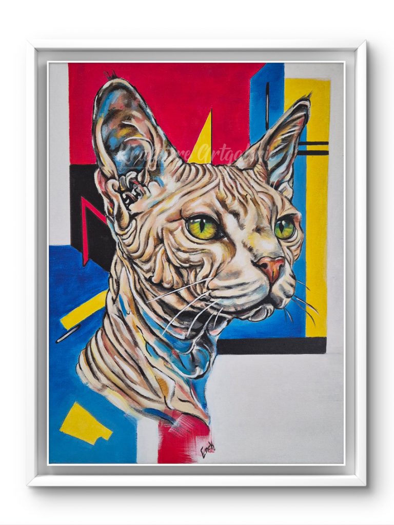 Cat-Sphinx Die Katzen-Königin-Acryl 30x40cm